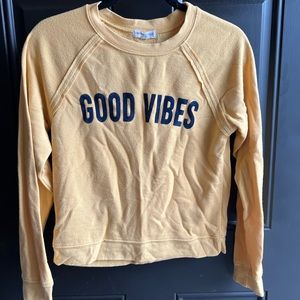 Good Vibes yellow crew neck
